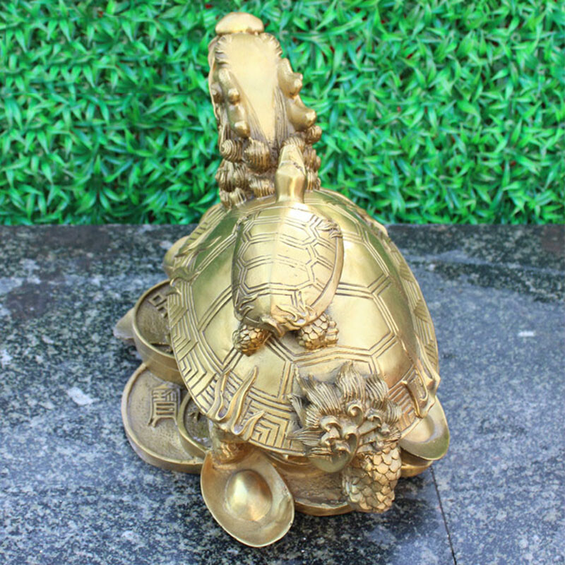 銅龍龜擺件 黃背小龜龍龜家居飾品，開(kāi)業(yè)與工藝禮品的完美融合